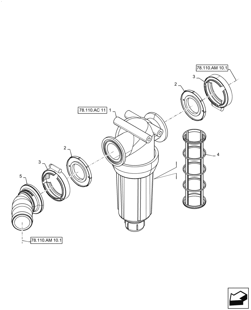 Схема запчастей Case IH PATRIOT 4440 - (78.110.AM[10.1]) - STRAINER FILTER ASSY, LO FLOW, ASN YGT042518 (78) - SPRAYING