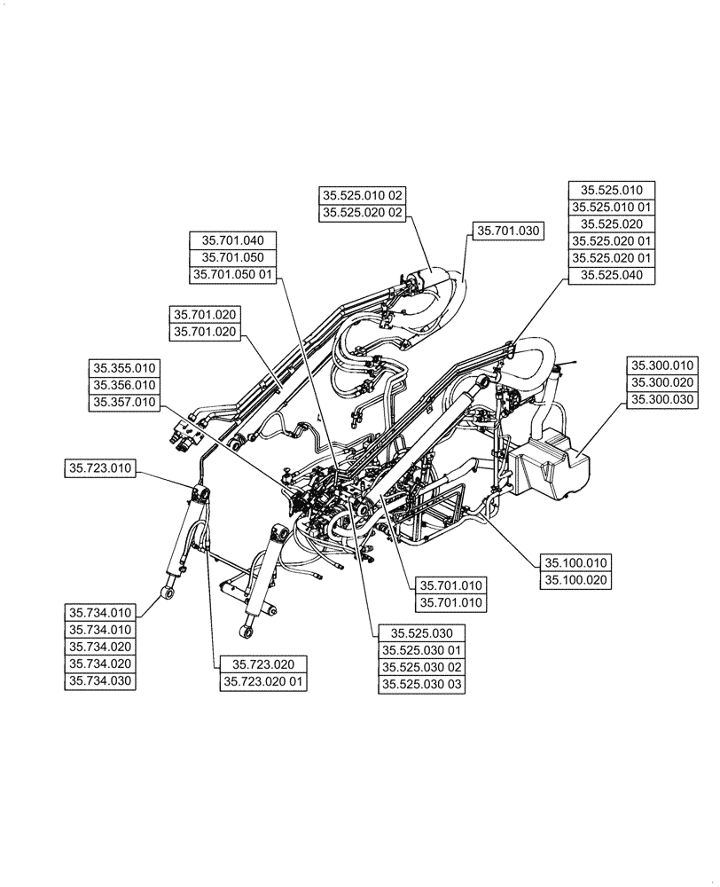 Схема запчастей Case IH SR270 - (35.000.00) - PICTORIAL INDEX - HYDRAULIC SYSTEMS (35) - HYDRAULIC SYSTEMS