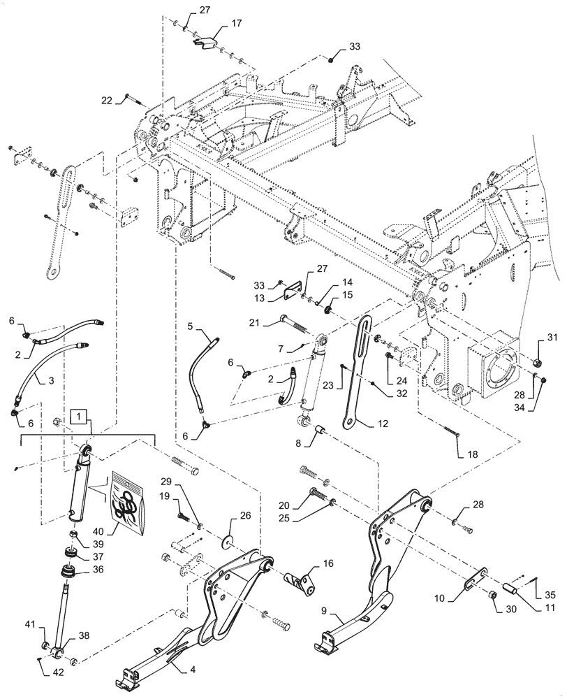 Схема запчастей Case IH WD2104 - (35.905.AB[06]) - HYDRAULIC SYSTEM, HEADER, LIFT, NON DRAPER (6-CYL HI) (35) - HYDRAULIC SYSTEMS