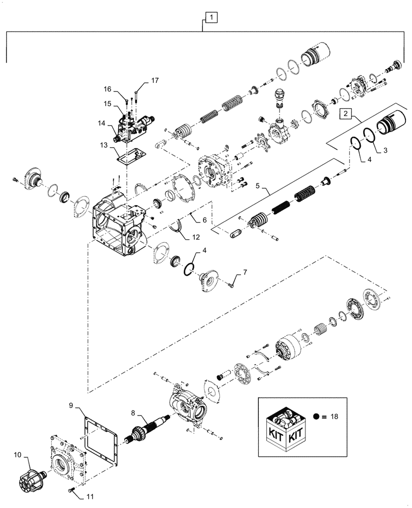 Схема запчастей Case IH WD2104 - (35.910.AF[05]) - HYDRAULIC PUMP BREAKDOWN (35) - HYDRAULIC SYSTEMS