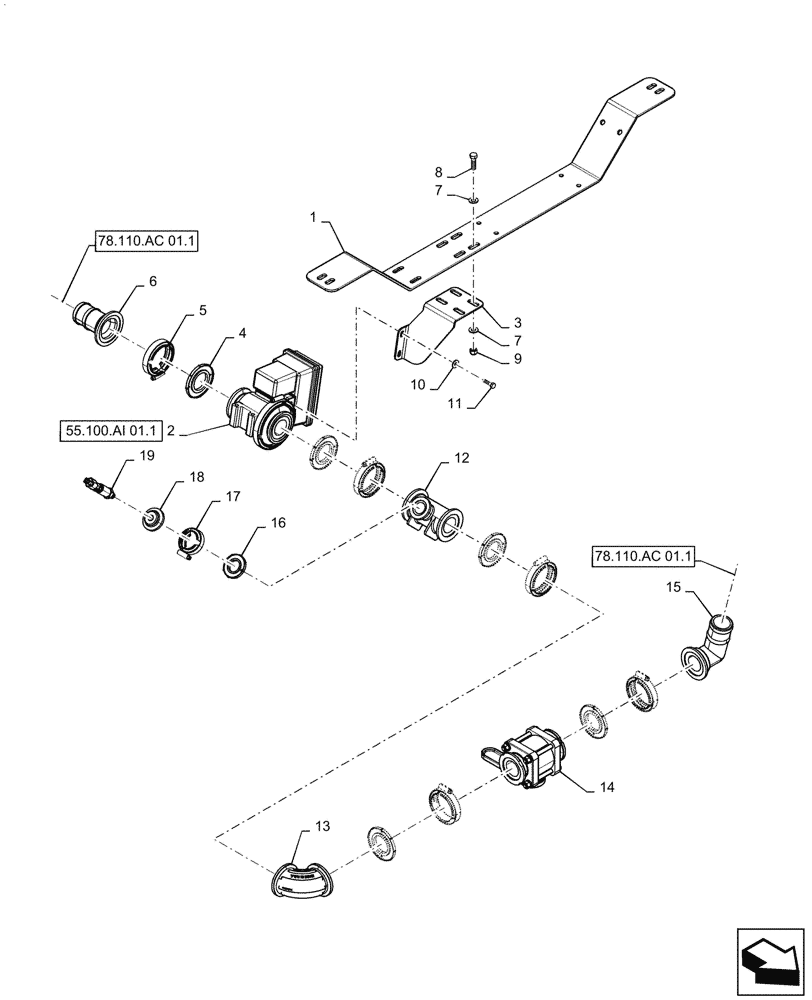 Схема запчастей Case IH PATRIOT 4440 - (78.110.AI[02.1]) - SPARGE VALVE PLUMBING (78) - SPRAYING