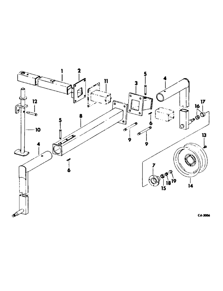 Схема запчастей Case IH 353 - (AT-11) - TRANSPORT ATTACHMENT, FOR UNITS B, E, F, J AND K 