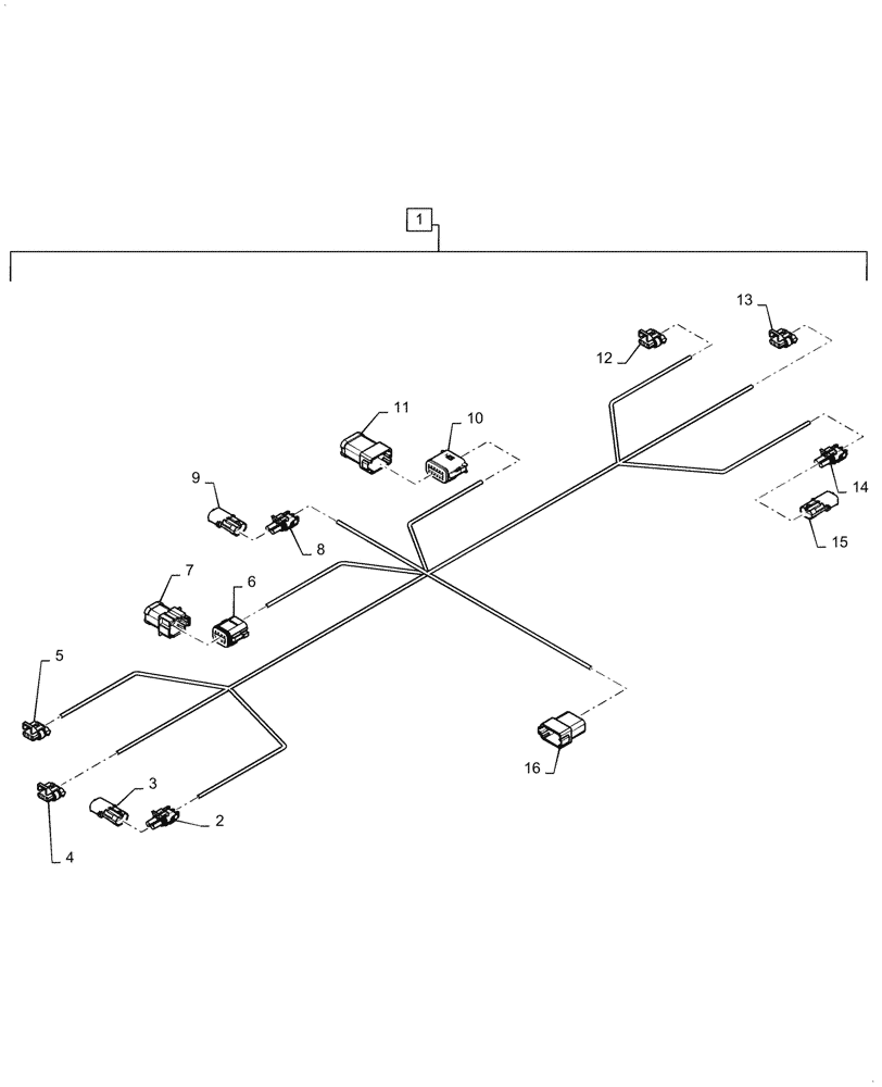 Схема запчастей Case IH PATRIOT 4440 - (55.404.BM[02]) - TAIL LAMP, HARNESS EXTENSION, ASN YGT042518 (55) - ELECTRICAL SYSTEMS