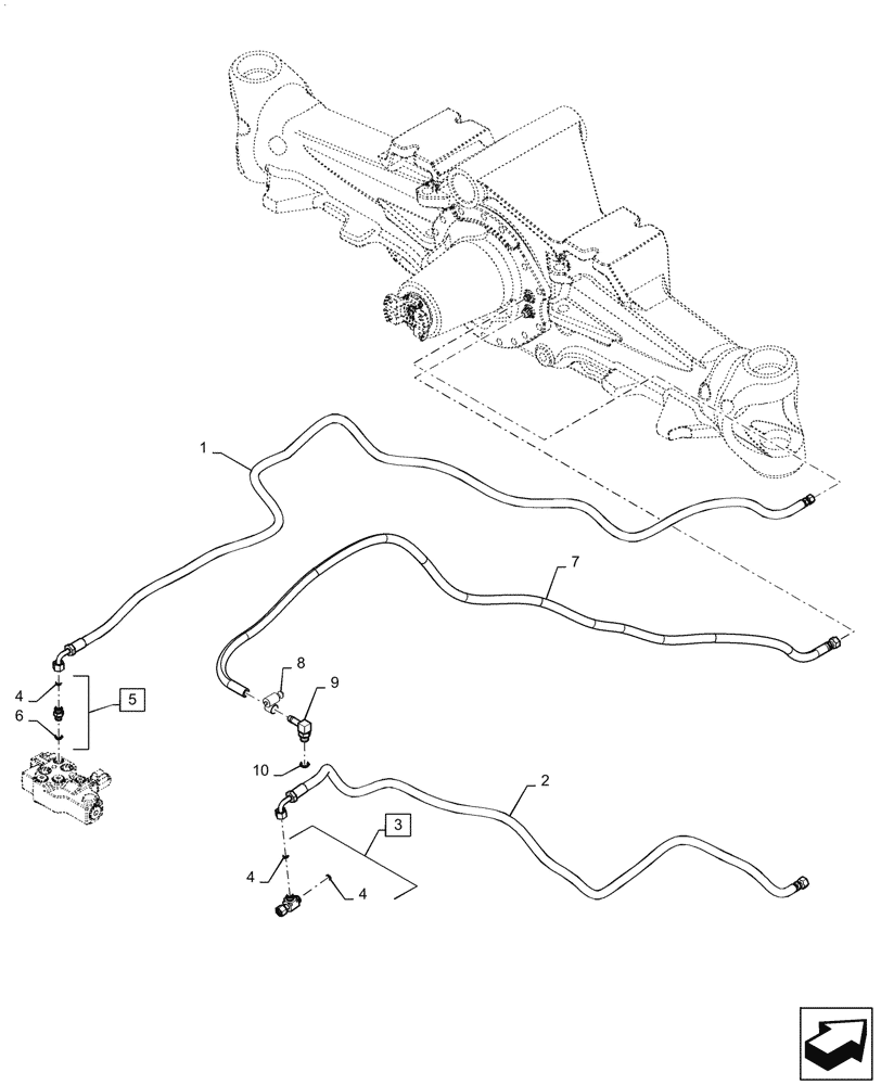 Схема запчастей Case IH MX210 - (05-13) - HYDRAULIC SYSTEM - MFD DIFFERENTIAL LOCK (05) - STEERING