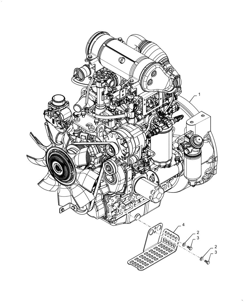 Схема запчастей Case IH FARMALL 70A - (10.001.AD[03]) - ENGINE ASSY, 70HP (10) - ENGINE