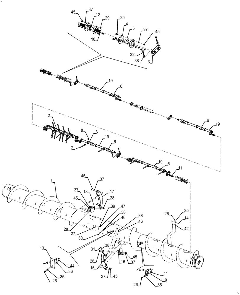 Схема запчастей Case IH 3020-25 - (58.120.01) - AUGER ASSEMBLY (58) - ATTACHMENTS/HEADERS