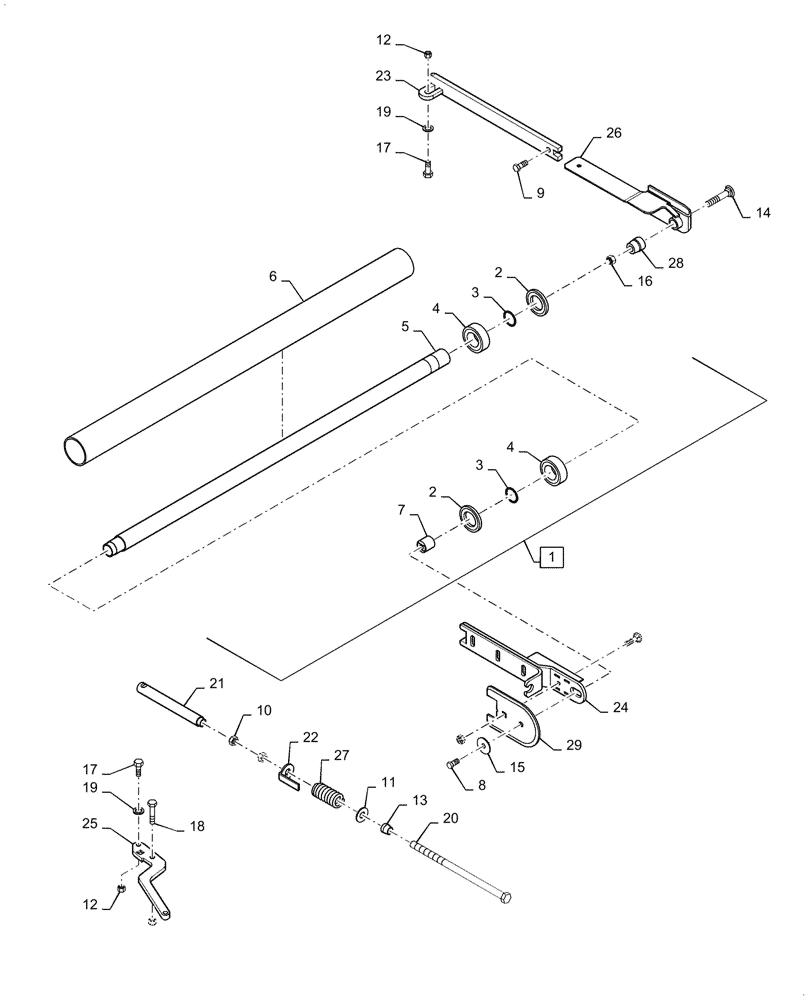 Схема запчастей Case IH DH213 - (58.130.AJ[05]) - DRAPER, DECK, IDLER ROLLER ASSY (58) - ATTACHMENTS/HEADERS