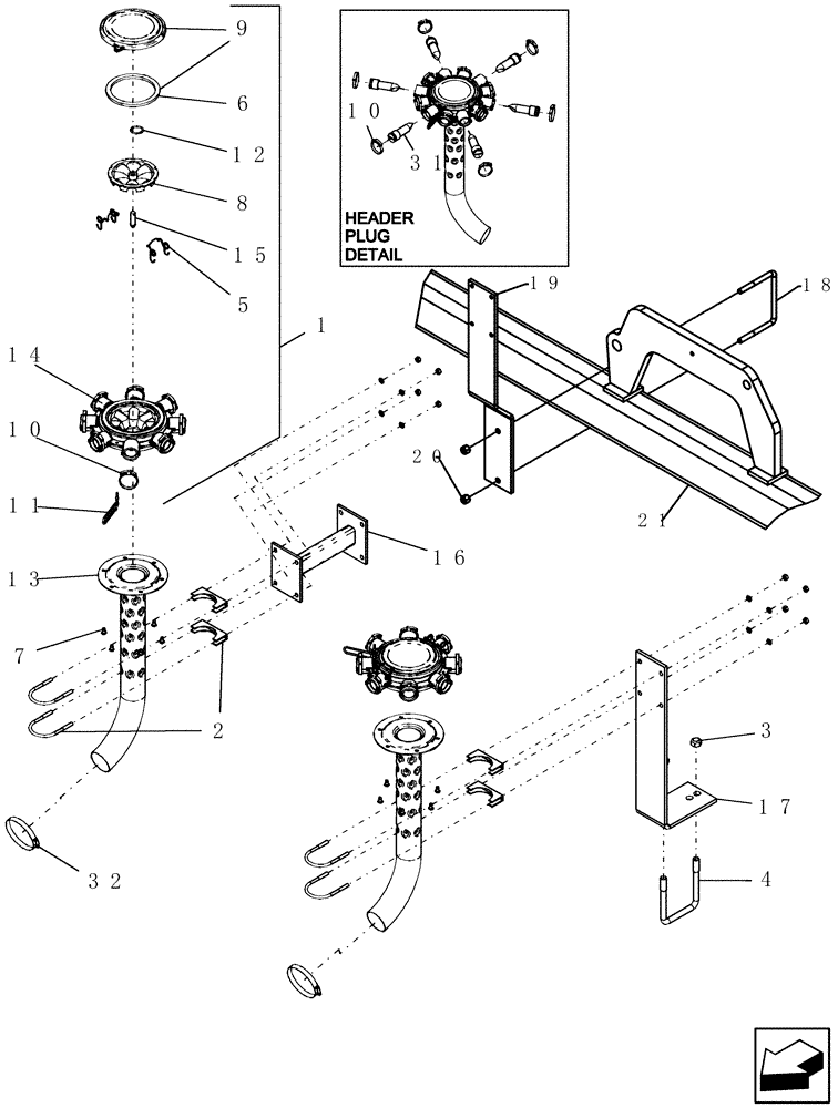 Схема запчастей Case IH 2230 - (58.100.01) - EZ FLOW HEADER MOUNTS (58) - ATTACHMENTS/HEADERS