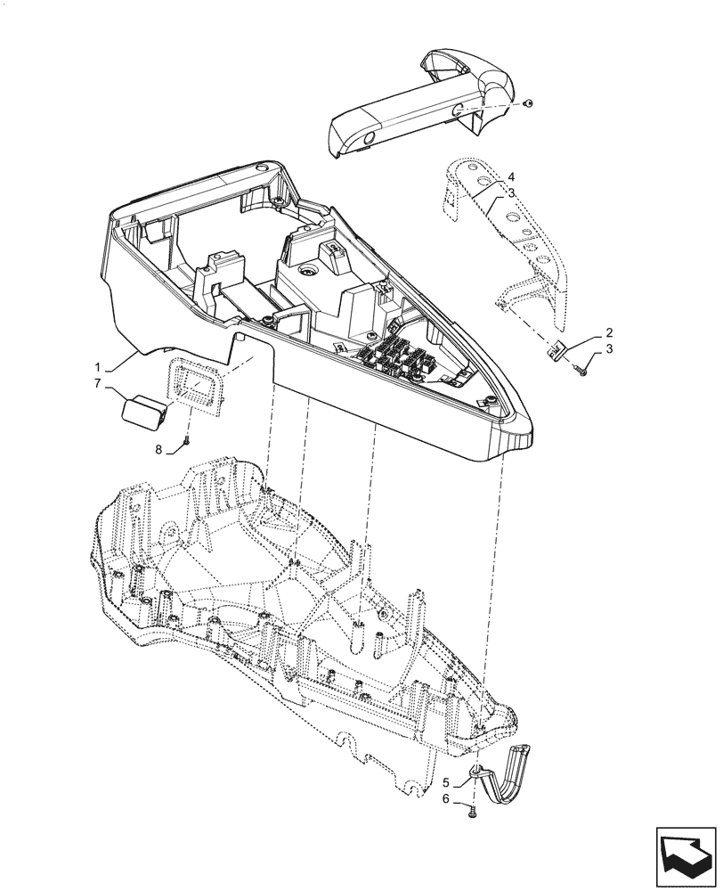 Схема запчастей Case IH PUMA1804 - (90.151.AG[05]) - ARMREST, CONTROL UNIT, COVER (90) - PLATFORM, CAB, BODYWORK AND DECALS