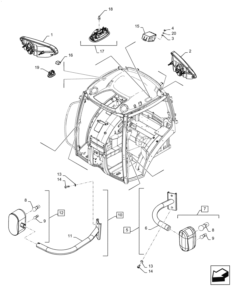 Схема запчастей Case IH PUMA1804 - (55.404.CA[01]) - INDICATOR LIGHT (55) - ELECTRICAL SYSTEMS