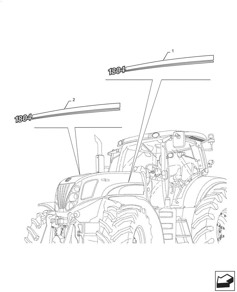 Схема запчастей Case IH PUMA1804 - (90.108.AB[02]) - MODEL IDENTIFICATION DECAL (90) - PLATFORM, CAB, BODYWORK AND DECALS