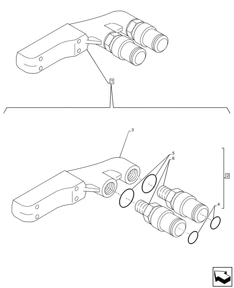 Схема запчастей Case IH MAXXUM 120 - (35.204.BE[16]) - VAR - 396844, 743685, 743686, 743733 - MANIFOLD, QUICK COUPLER, COMPONENTS (35) - HYDRAULIC SYSTEMS