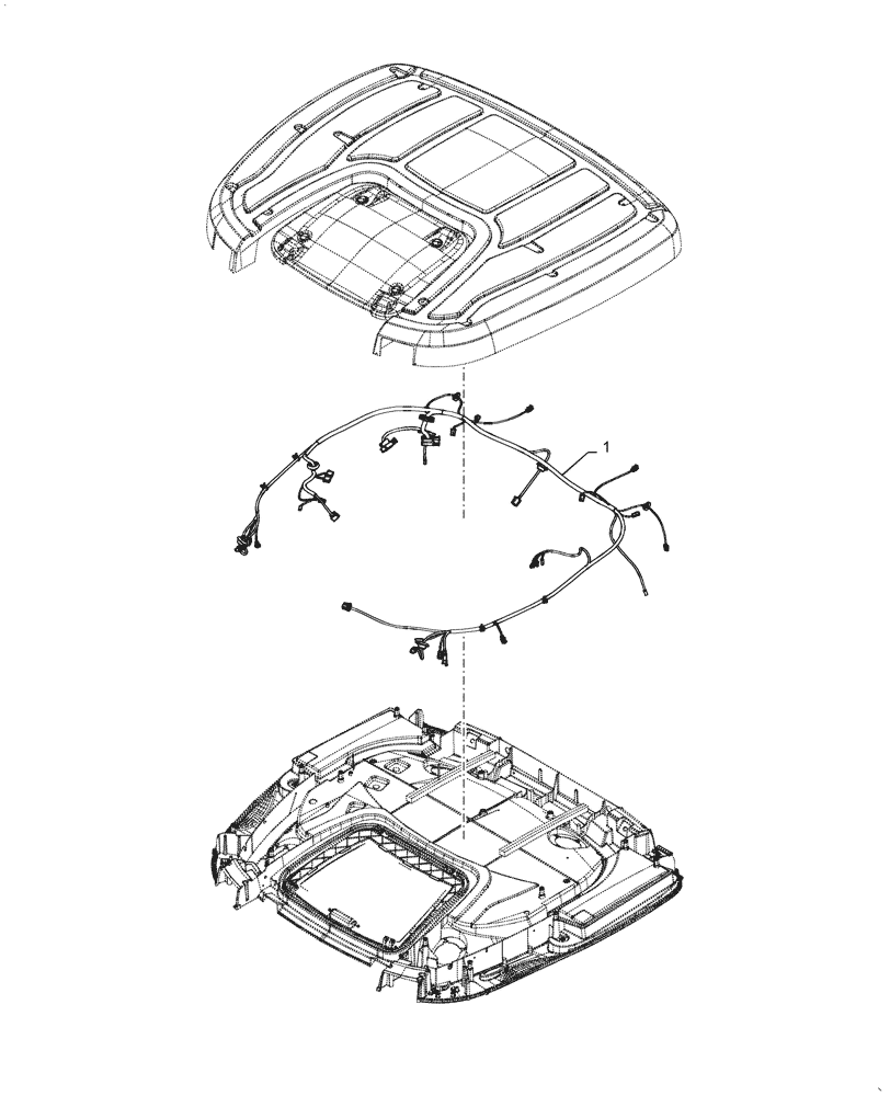 Схема запчастей Case IH PUMA1654 - (55.510.AF[05]) - WIRE HARNESS, CAB ROOF (55) - ELECTRICAL SYSTEMS