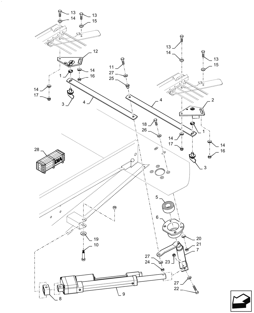 Схема запчастей Case IH 9230 - (74.118.04[01]) - REMOTE LOWER SIEVE, ADJUSTMENT (74) - CLEANING