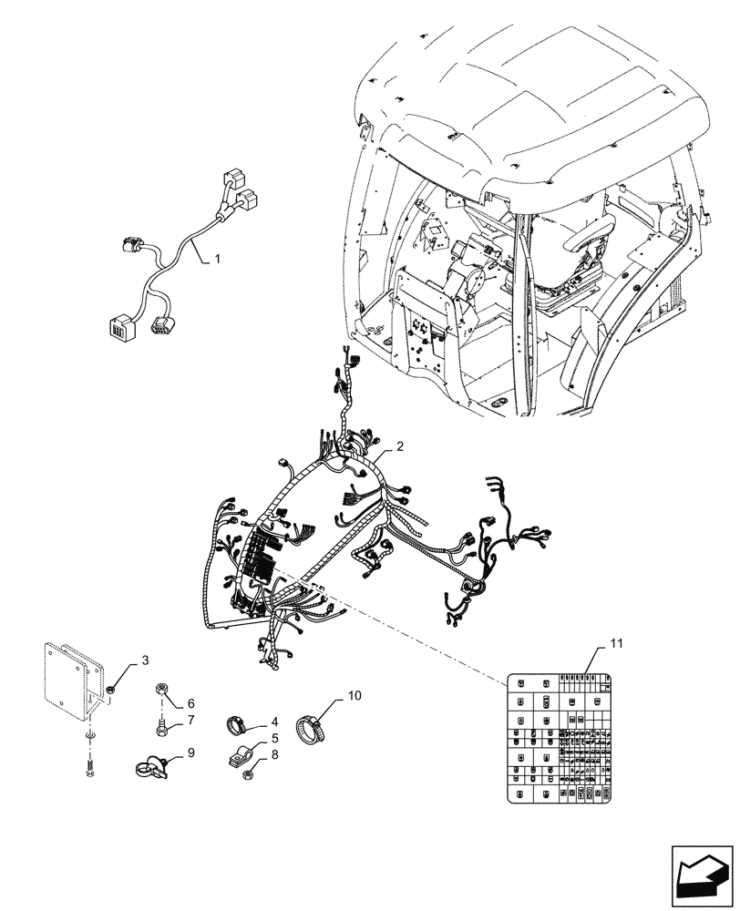 Схема запчастей Case IH PUMA1804 - (55.510.AF[03]) - CAB HARNESS WIRE (55) - ELECTRICAL SYSTEMS