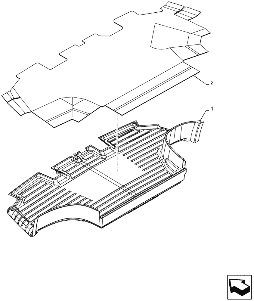 Схема запчастей Case IH PUMA1654 - (90.110.BD[03]) - FRONT MAT (90) - PLATFORM, CAB, BODYWORK AND DECALS