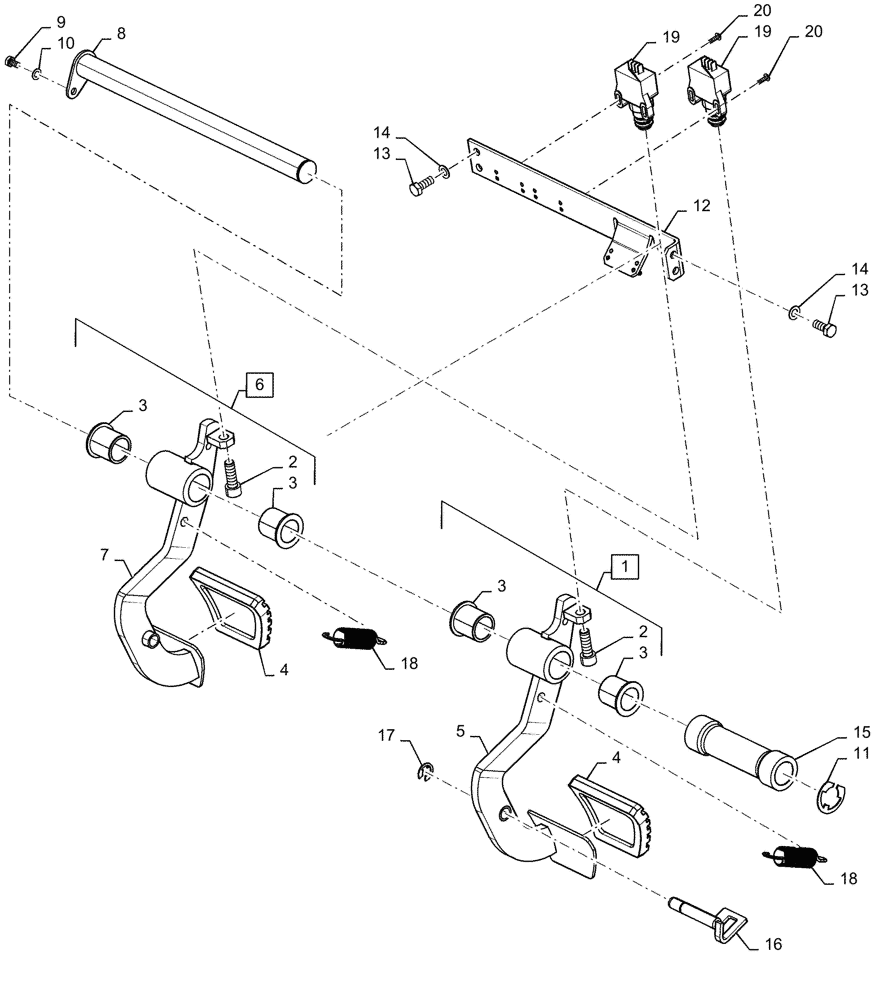 Схема запчастей Case IH PUMA1804 - (33.202.BN[02]) - BRAKE PEDAL (33) - BRAKES & CONTROLS