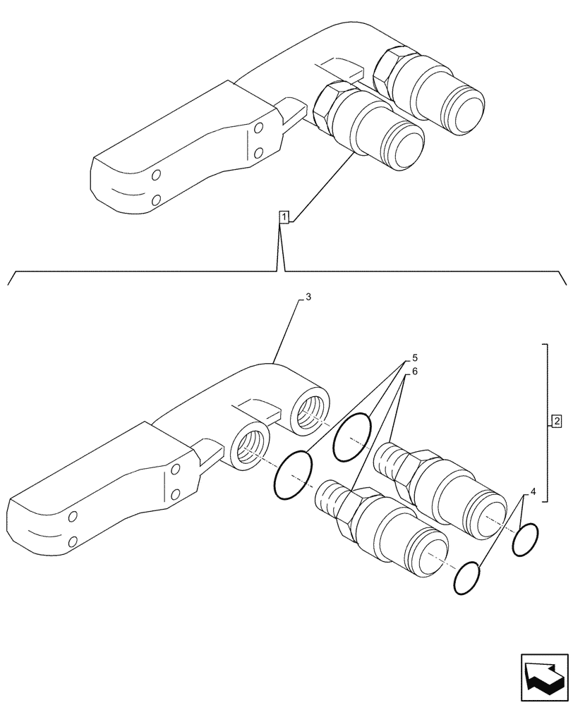 Схема запчастей Case IH MAXXUM 110 - (35.204.BE[17]) - VAR - 396844, 743685, 743686, 743733 - MANIFOLD, QUICK COUPLER, COMPONENTS (35) - HYDRAULIC SYSTEMS