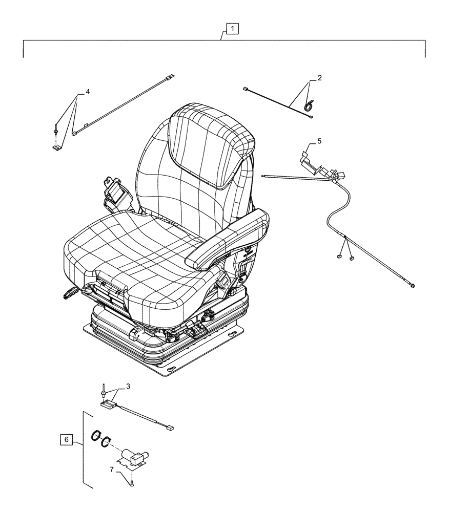 Схема запчастей Case IH PUMA1804 - (55.512.CQ[02]) - SEAT CABLES AND RELATED PARTS (55) - ELECTRICAL SYSTEMS