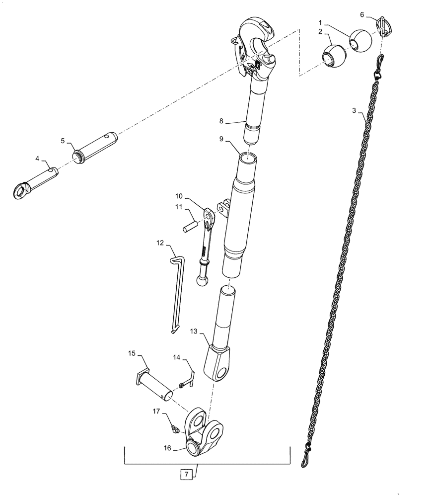 Схема запчастей Case IH PUMA1654 - (37.120.AA[04]) - HITCH, TOP LINK (37) - HITCHES, DRAWBARS & IMPLEMENT COUPLINGS