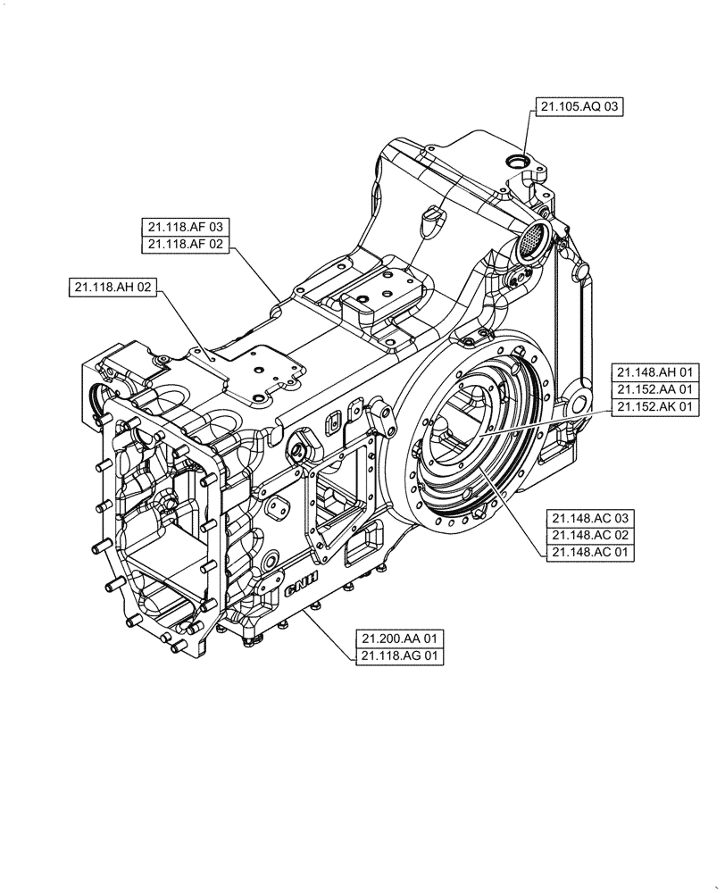 Схема запчастей Case IH PUMA1804 - (00.000.21[04]) - PICTORIAL INDEX - TRANSMISSION (00) - GENERAL & PICTORIAL INDEX