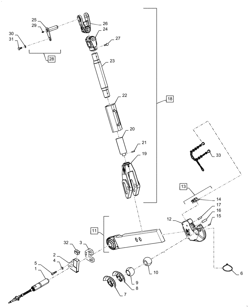 Схема запчастей Case IH PUMA1804 - (37.120.AO[01]) - HITCH, LOWER LINK, LH (37) - HITCHES, DRAWBARS & IMPLEMENT COUPLINGS