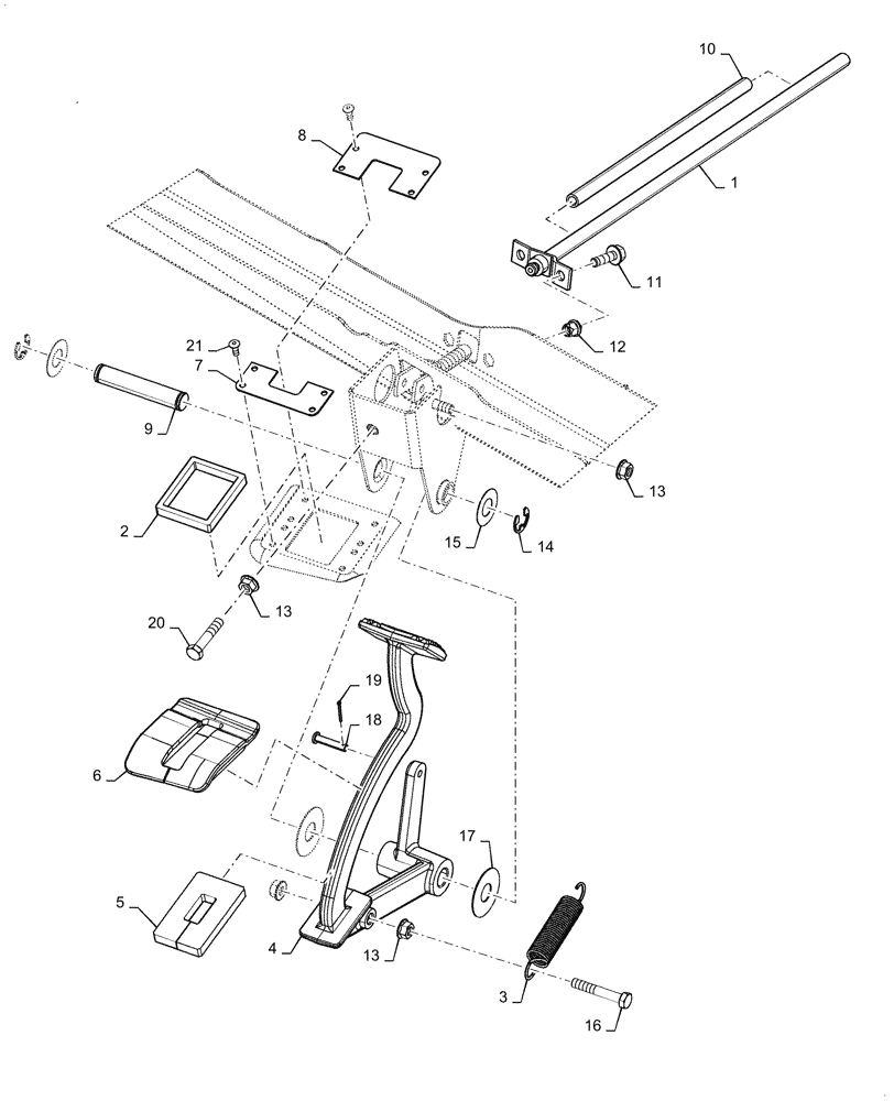 Схема запчастей Case IH 8240 - (25.102.AT[01]) - PEDAL, DIFFERENTIAL LOCK (25) - FRONT AXLE SYSTEM