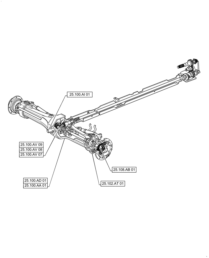Схема запчастей Case IH PUMA1804 - (00.000.25[02]) - PICTORIAL INDEX - FRONT AXLE SYSTEM (00) - GENERAL & PICTORIAL INDEX