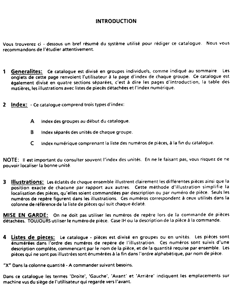 Схема запчастей Case IH 685 - (0-C) - INTRODUCTION (00) - PICTORIAL INDEX