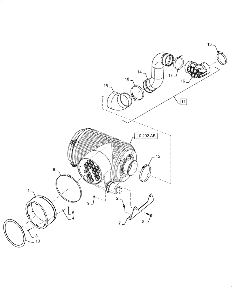 Схема запчастей Case IH 5088 - (10.202.BD) - ENGINE AIR INTAKE (10) - ENGINE