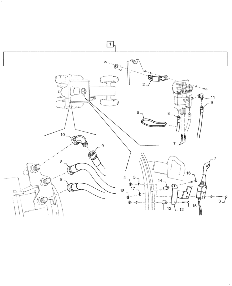 Схема запчастей Case IH LX740 - (35.355.AC[03]) - VAR - 717542006 - JOYSTICK HYDR LINES, CONTROL VALVE (35) - HYDRAULIC SYSTEMS