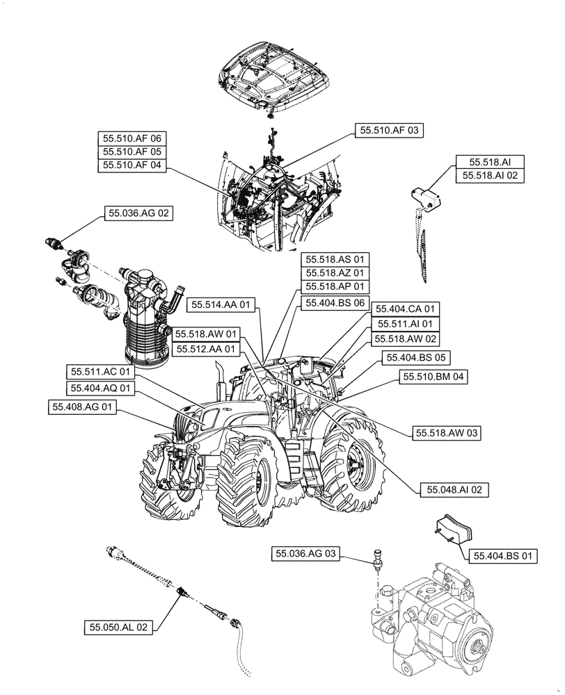 Схема запчастей Case IH PUMA1804 - (55.000.00[07]) - SECTION INDEX - ELECTRICAL SYSTEMS (55) - ELECTRICAL SYSTEMS
