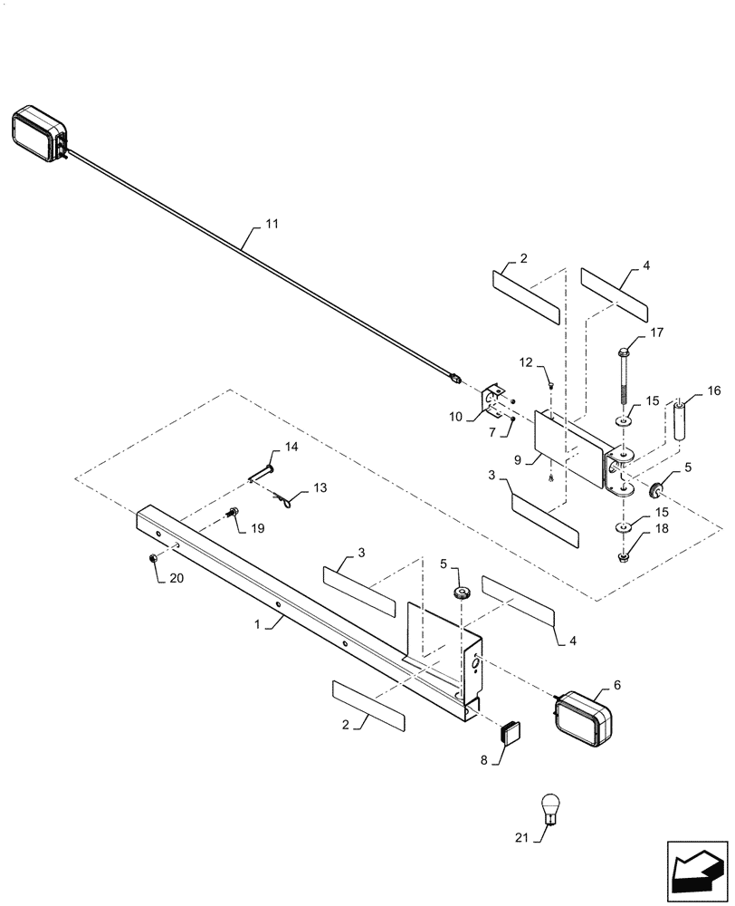 Схема запчастей Case IH 5088 - (55.404.AQ[04]) - EXTREMITY LIGHT (55) - ELECTRICAL SYSTEMS