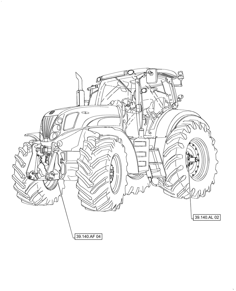 Схема запчастей Case IH PUMA1804 - (00.000.39[02]) - PICTORIAL INDEX - FRAMES AND BALLASTING (00) - GENERAL & PICTORIAL INDEX