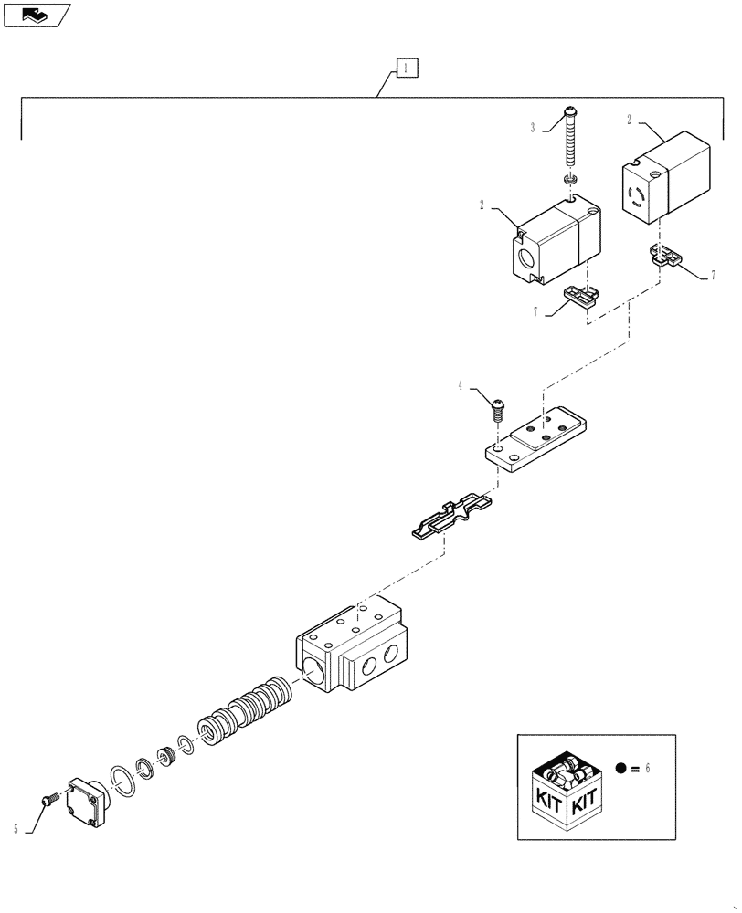 Схема запчастей Case IH TITAN 4540 - (55.024.AH[02]) - AUX TRANSMISSION PNEUMATIC CONTROL VALVE (55) - ELECTRICAL SYSTEMS