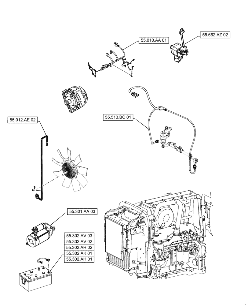 Схема запчастей Case IH PUMA1804 - (00.000.55[05]) - PICTORIAL INDEX - ELECTRICAL SYSTEMS (00) - GENERAL & PICTORIAL INDEX