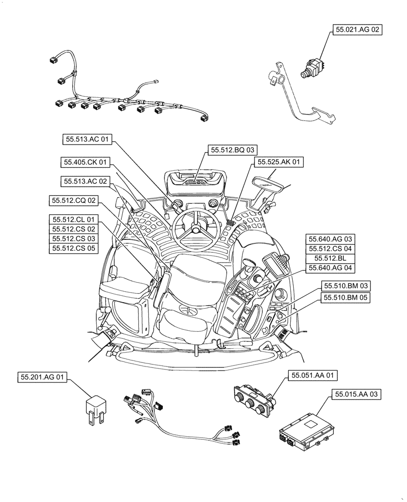 Схема запчастей Case IH PUMA1804 - (00.000.55[08]) - PICTORIAL INDEX - ELECTRICAL SYSTEMS (00) - GENERAL & PICTORIAL INDEX