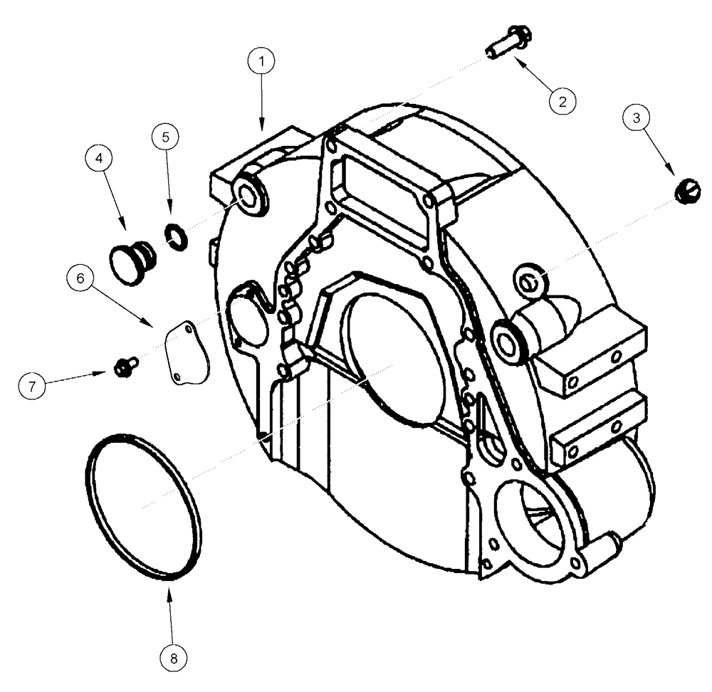 Схема запчастей Case IH FLX4300 - (02-049) - FLYWHEEL HOUSING (01) - ENGINE