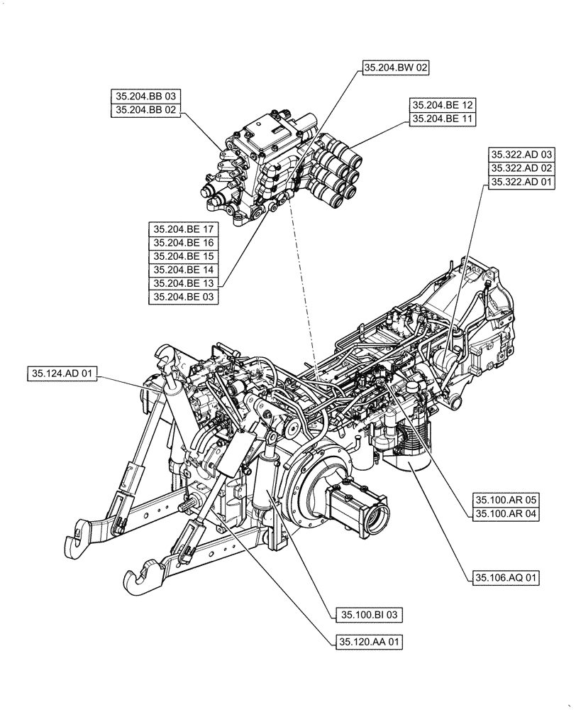 Схема запчастей Case IH PUMA1804 - (00.000.35[03]) - PICTORIAL INDEX - HYDRAULIC SYSTEMS (00) - GENERAL & PICTORIAL INDEX