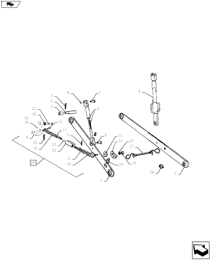 Схема запчастей Case IH FARMALL 75A - (37.120.03) - LIFT LINKS AND LOWER LINKS (37) - HITCHES, DRAWBARS & IMPLEMENT COUPLINGS