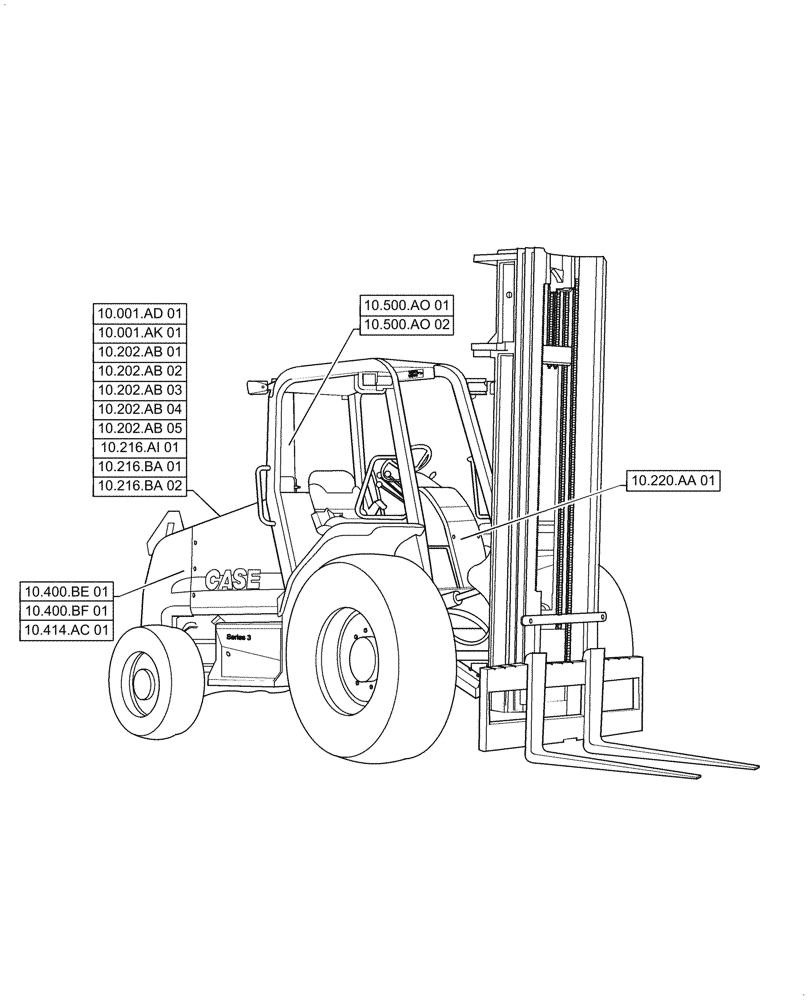 Схема запчастей Case IH 586H - (00.000.10) - PICTORIAL INDEX - ENGINE (00) - GENERAL & PICTORIAL INDEX