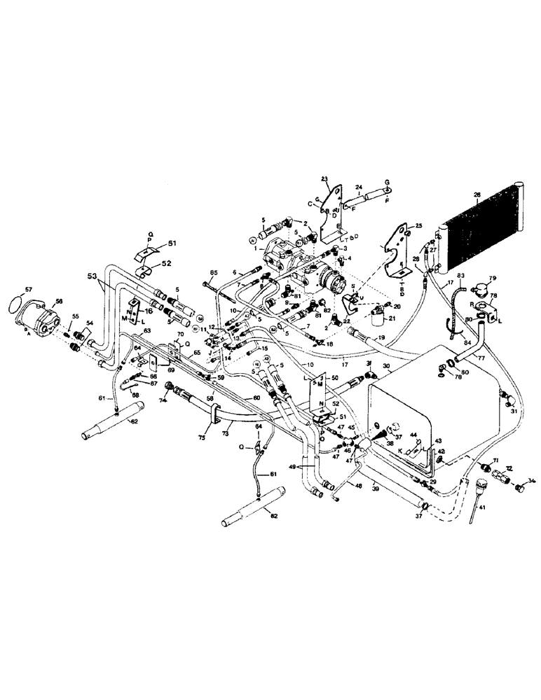 Схема запчастей Case IH 6500 - (8-02) - TRACTION DRIVE AND HEADER LIFT HYDRAULICS (08) - HYDRAULICS