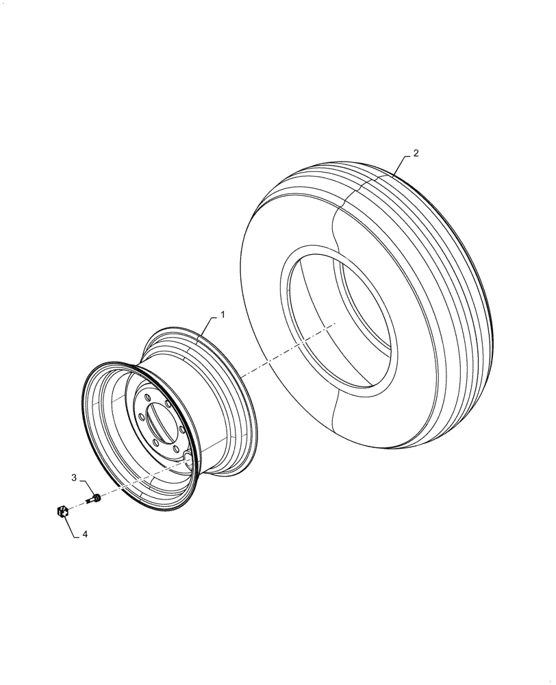 Схема запчастей Case IH TM255 - (44.536.050) - WHEEL AND TIRE (44) - WHEELS