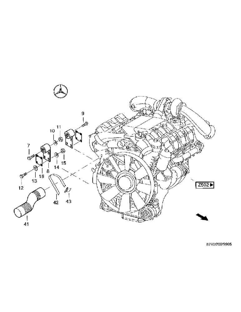 Схема запчастей Case IH 8790 - (030) - ENGINE SYSTEM, ENGINE CONSTRUCTION (10) - ENGINE