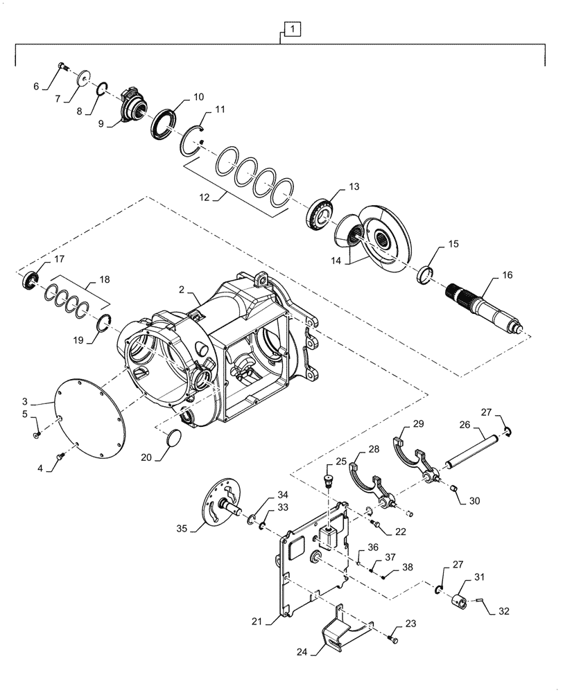 Схема запчастей Case IH 7230 - (66.331.AB[03]) - GEARBOX, ROTOR, INPUT SHAFT (66) - THRESHING