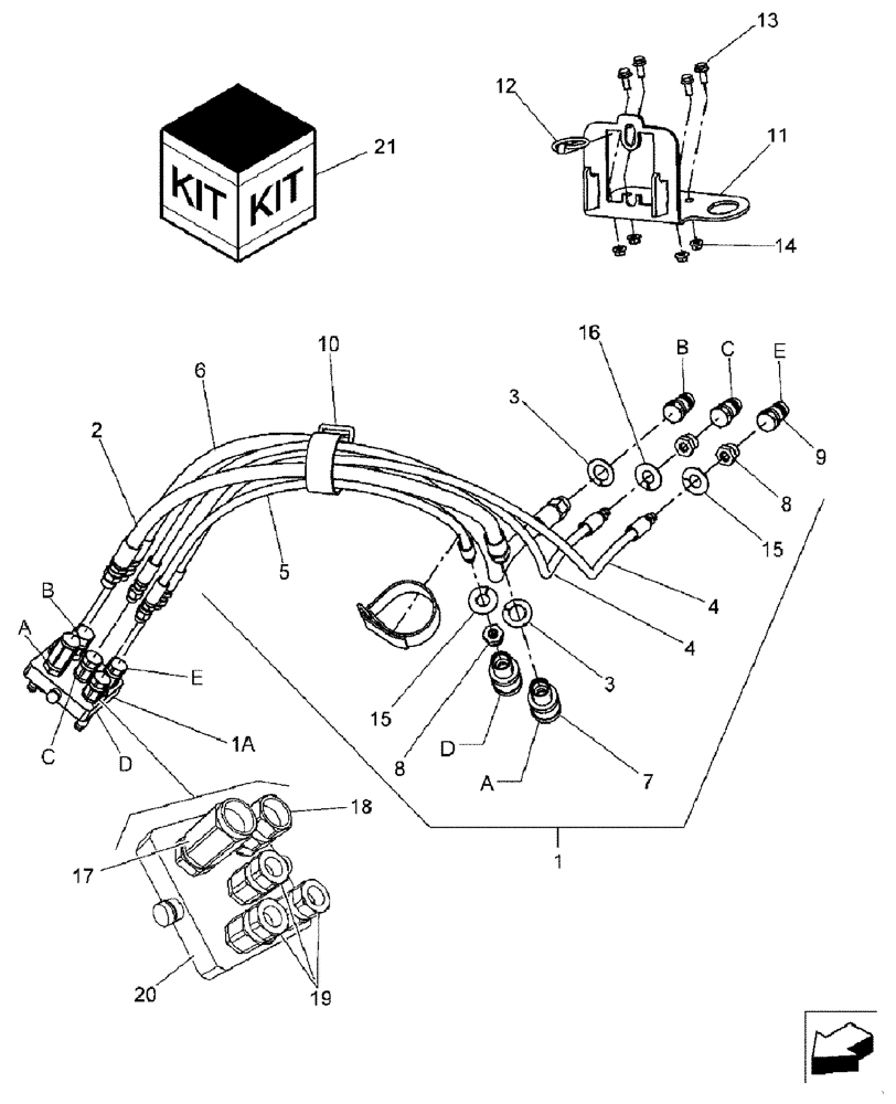 Схема запчастей Case IH 2588 - (35.410.06) - COMBINE HEADER ADAPTER, HOSES AND COUPLINGS (35) - HYDRAULIC SYSTEMS