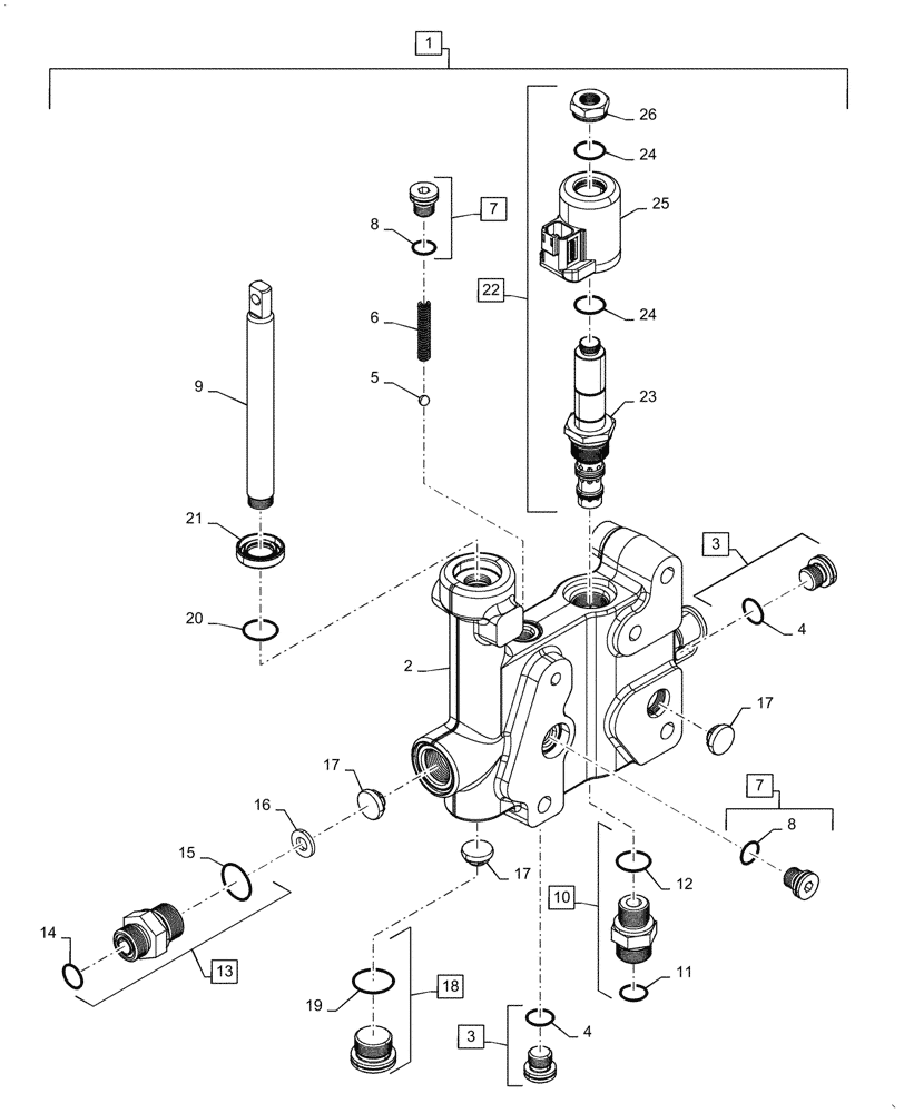 Схема запчастей Case IH STX380 - (08-16) - TOW BLOCK VALVE ASSEMBLY (08) - HYDRAULICS