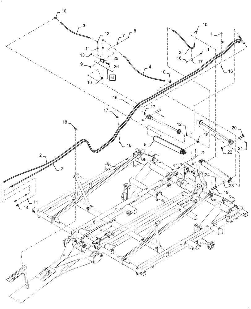 Схема запчастей Case IH TM255 - (35.100.010[02]) - HYDRAULIC LIFT, SINGLE FOLD (35) - HYDRAULIC SYSTEMS