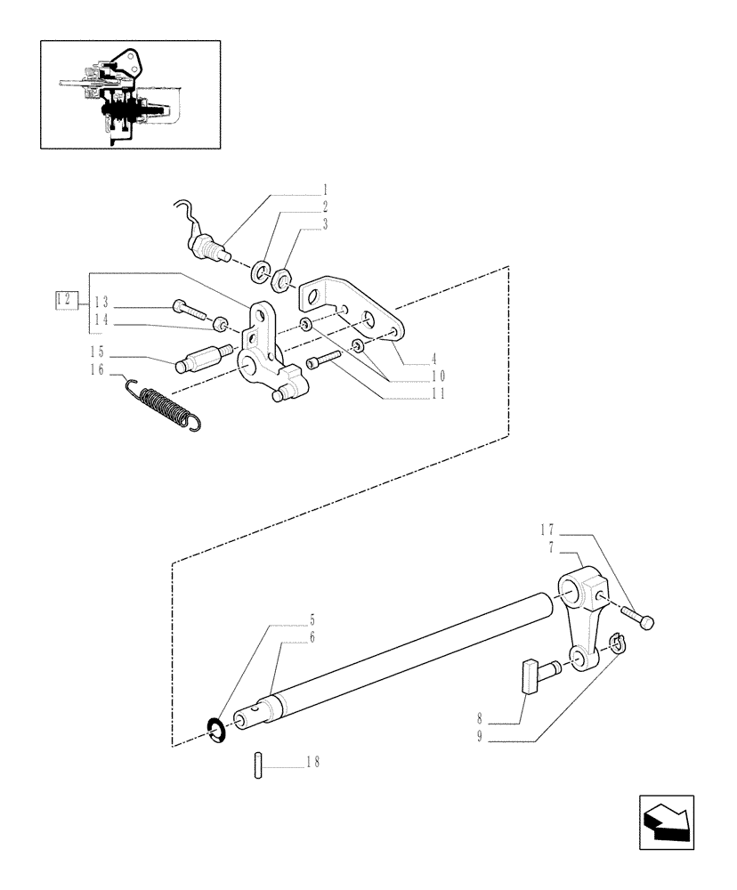 Схема запчастей Case IH MXU100 - (1.80.1/03[02]) - (VAR.549) SYNCHRO POWER TAKE-OFF - LEVERS AND RELATED PARTS (07) - HYDRAULIC SYSTEM