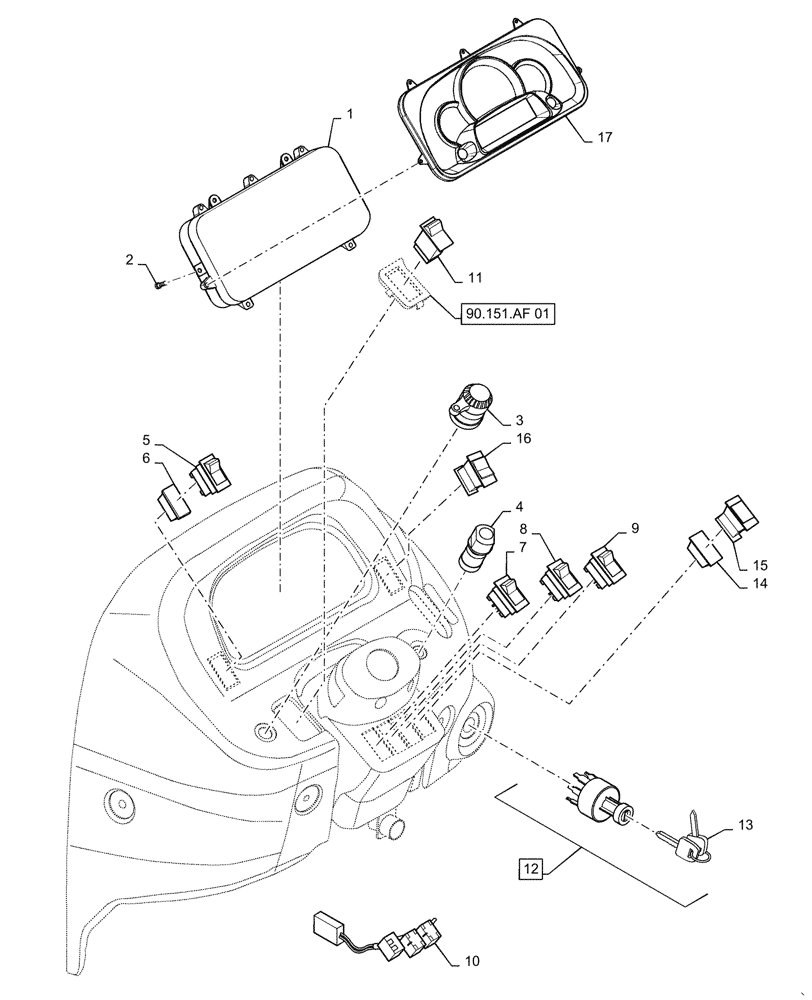 Схема запчастей Case IH FARMALL 35C - (55.512.00[05]) - ELECTRIC PANEL, FRONT CONSOLE, FARMALL 30C, 35C (55) - ELECTRICAL SYSTEMS